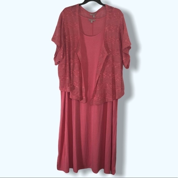 NWT Woman Within Pink Maxi Dress w/ Sweater Sz 38 - Picture 1 of 9